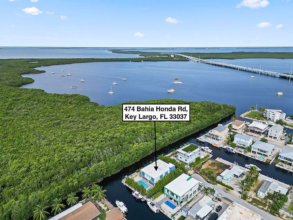 Aerial view from the property toward Florida Bay